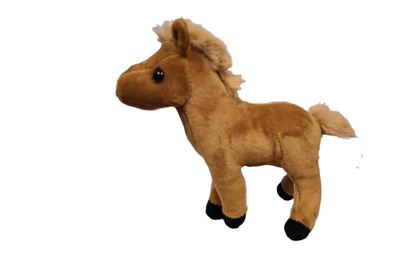 Side view Brown plush Horse on white background