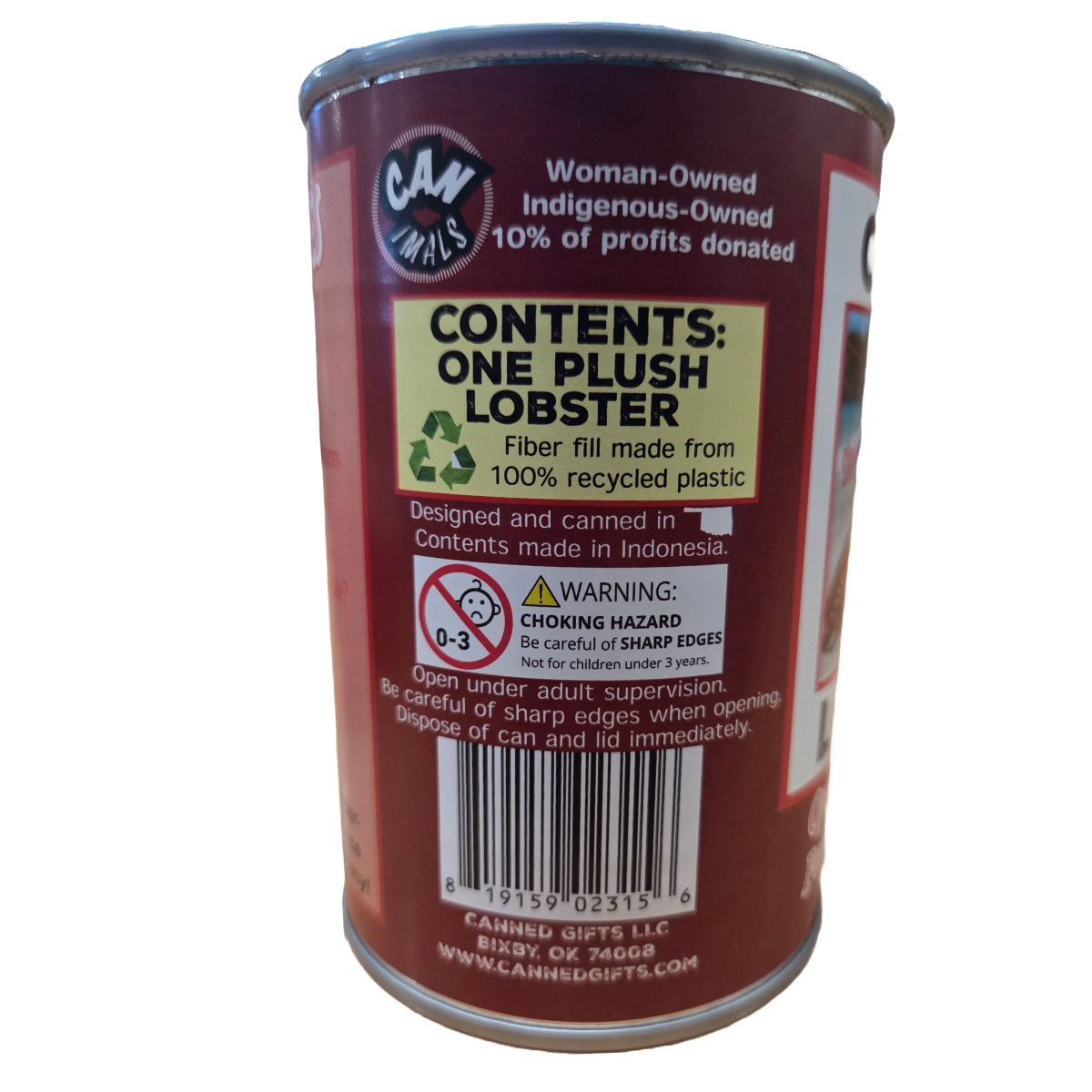 Sheldon the Canned Lobster - Eco-Friendly Plush w/Jokes