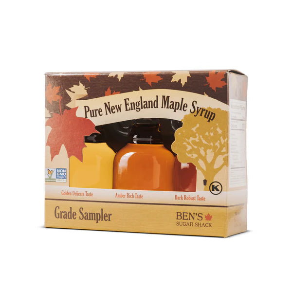 Ben's Sugar Shack New England Maple Syrup Sampler Set - 3 Grade Tasting Collection