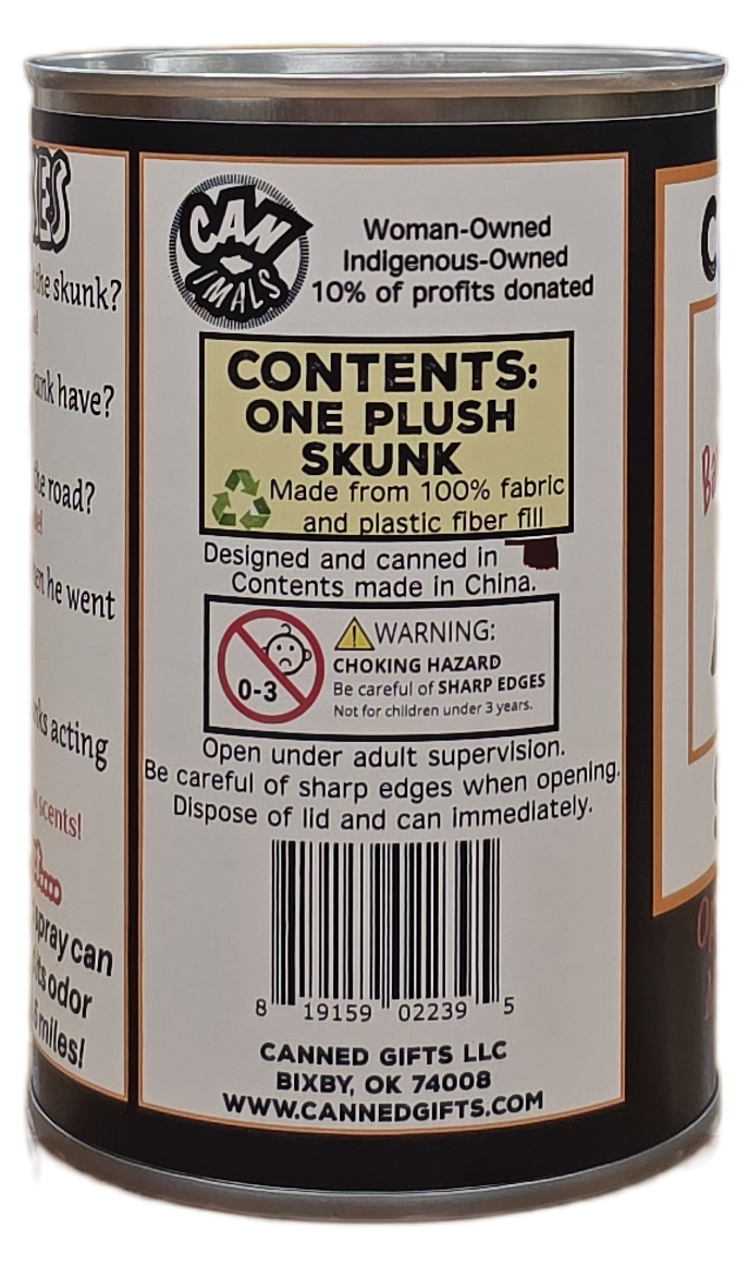 Stinky the Canned Skunk | Stuffed Animal Plush w/Jokes