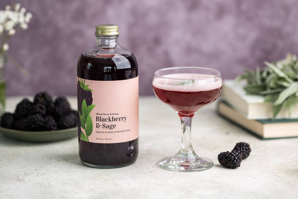 Blackberry & Sage Non-Alcoholic Cocktail Mixer and Mocktail Mixer, 16 fl oz