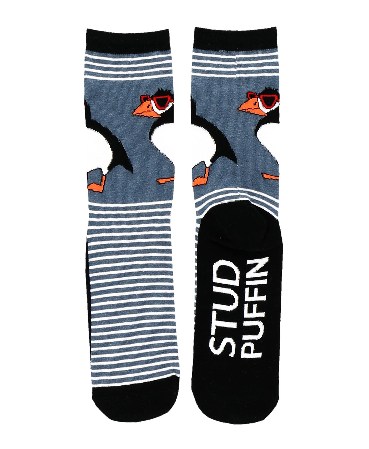 Stud Puffin Blue Adult Crew Socks