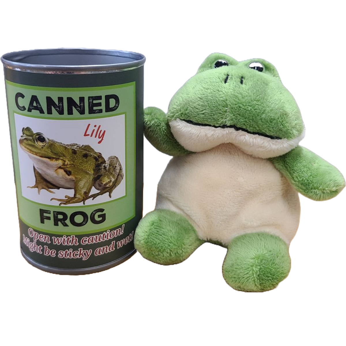Lily the Canned Frog Stuffed Animal Plush w/Funny Jokes