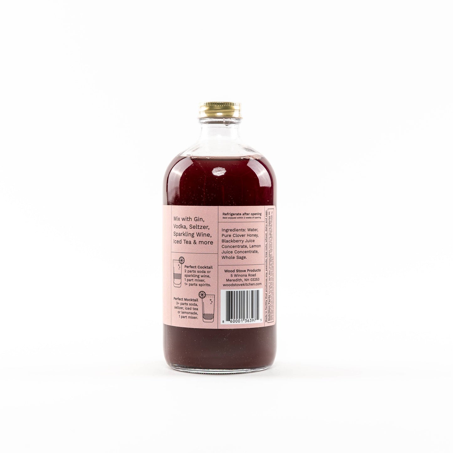 Blackberry & Sage Non-Alcoholic Cocktail Mixer and Mocktail Mixer, 16 fl oz