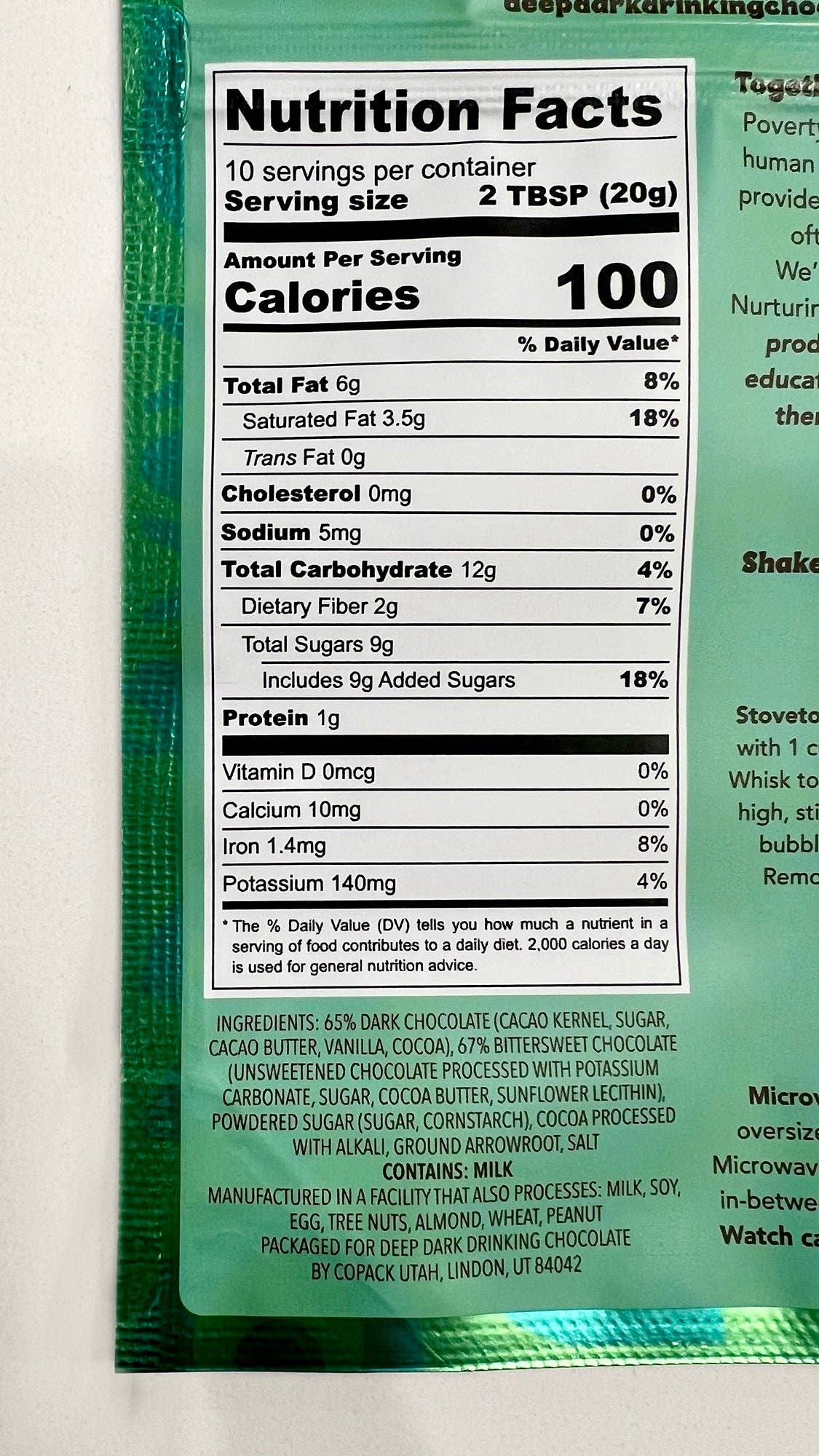 Deep Dark Drinking Chocolate Daily Fix 7.8 oz
