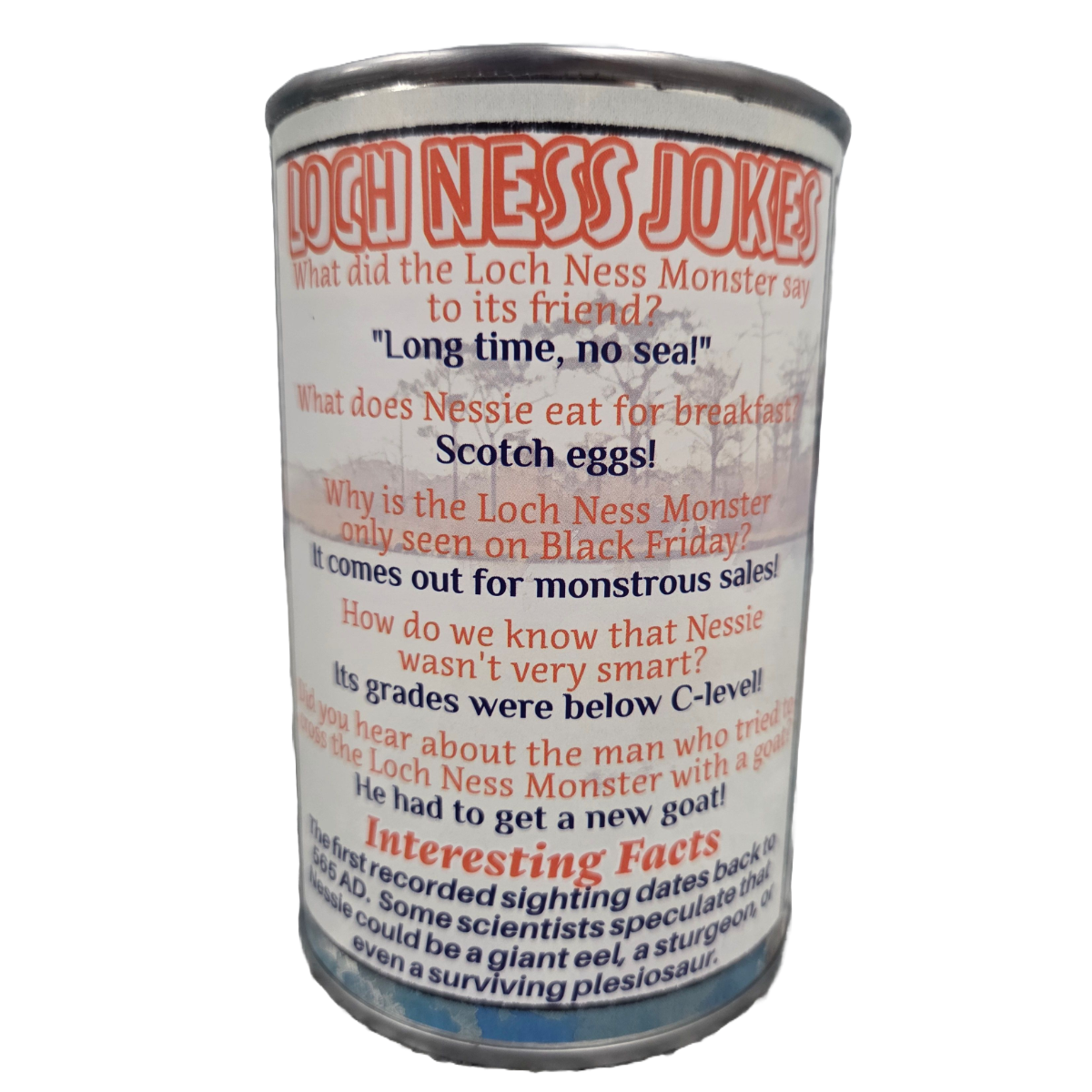 Canned Loch Ness Monster | Stuffed Plush | Funny Jokes