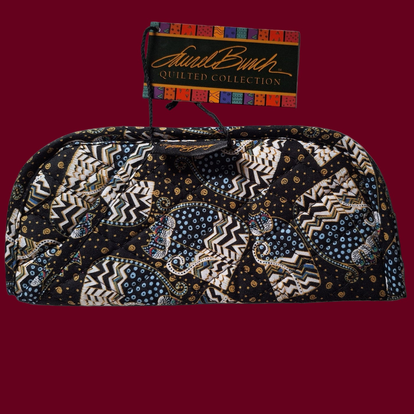 Quilted Feline Cat Eyeglass Sunglasses Case Pouch