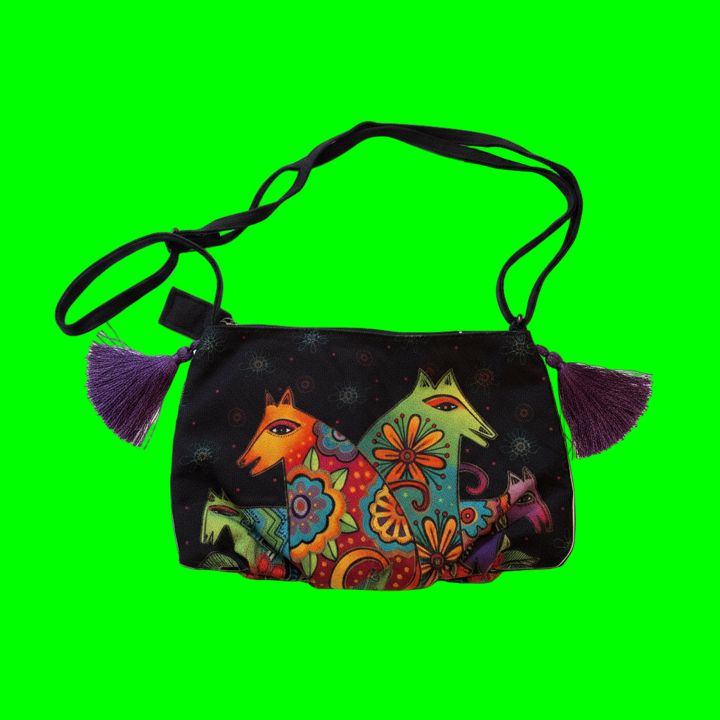 Small Artistic Colorful Crossbody Dog Purse Bag Tote