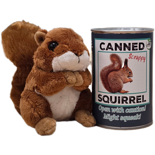 Scrappy the Canned Squirrel | Stuffed Animal Plush w/Jokes