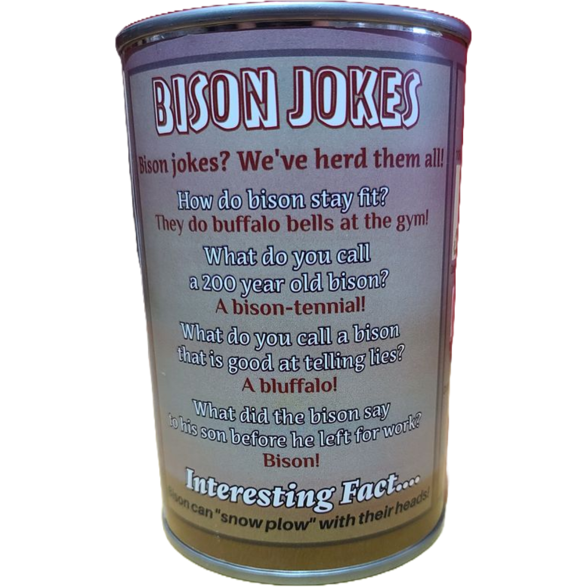 Liam the Canned Bison | Stuffed Animal Plush w/Jokes