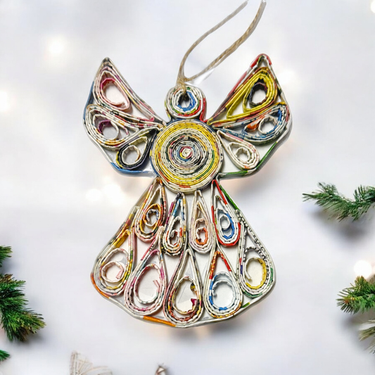 Angel Christmas Ornament - Recycled Paper