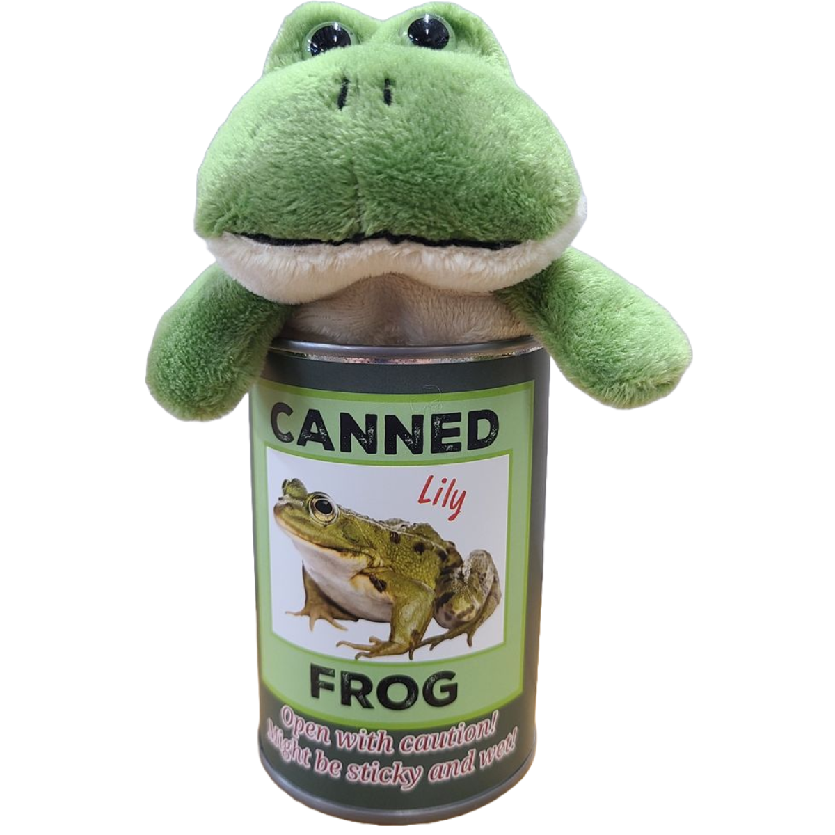 Lily the Canned Frog Stuffed Animal Plush w/Funny Jokes