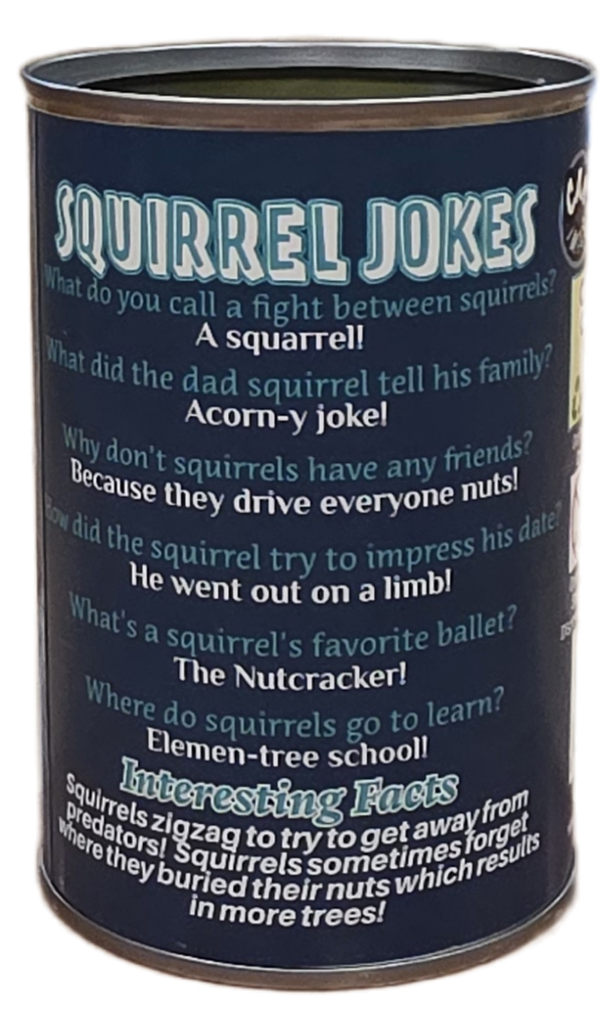 Scrappy the Canned Squirrel | Stuffed Animal Plush w/Jokes