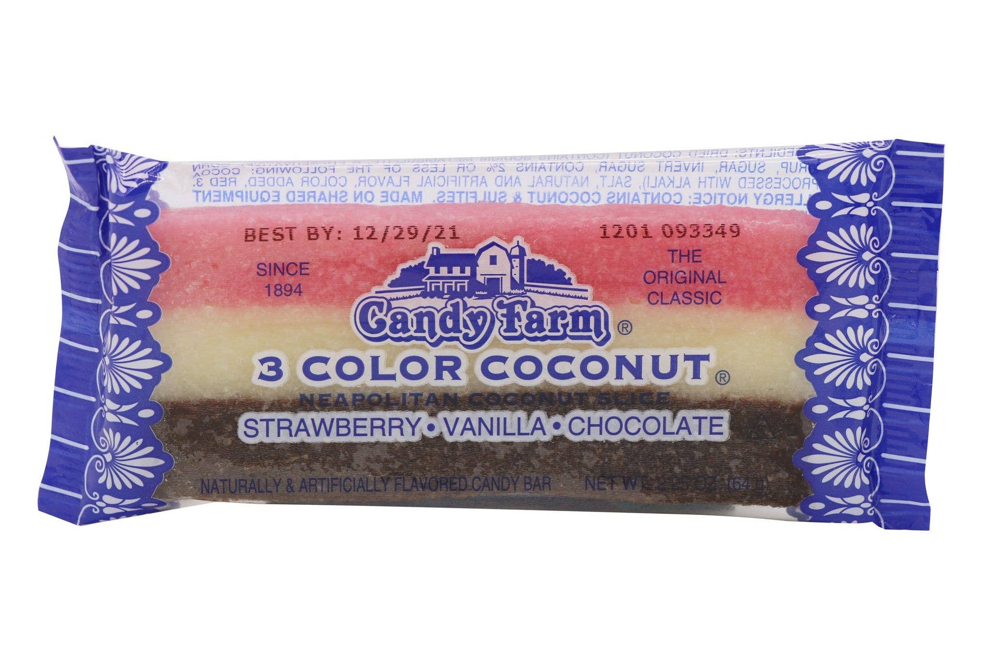 Candy bar package with 'Candy Farm' branding on a white background