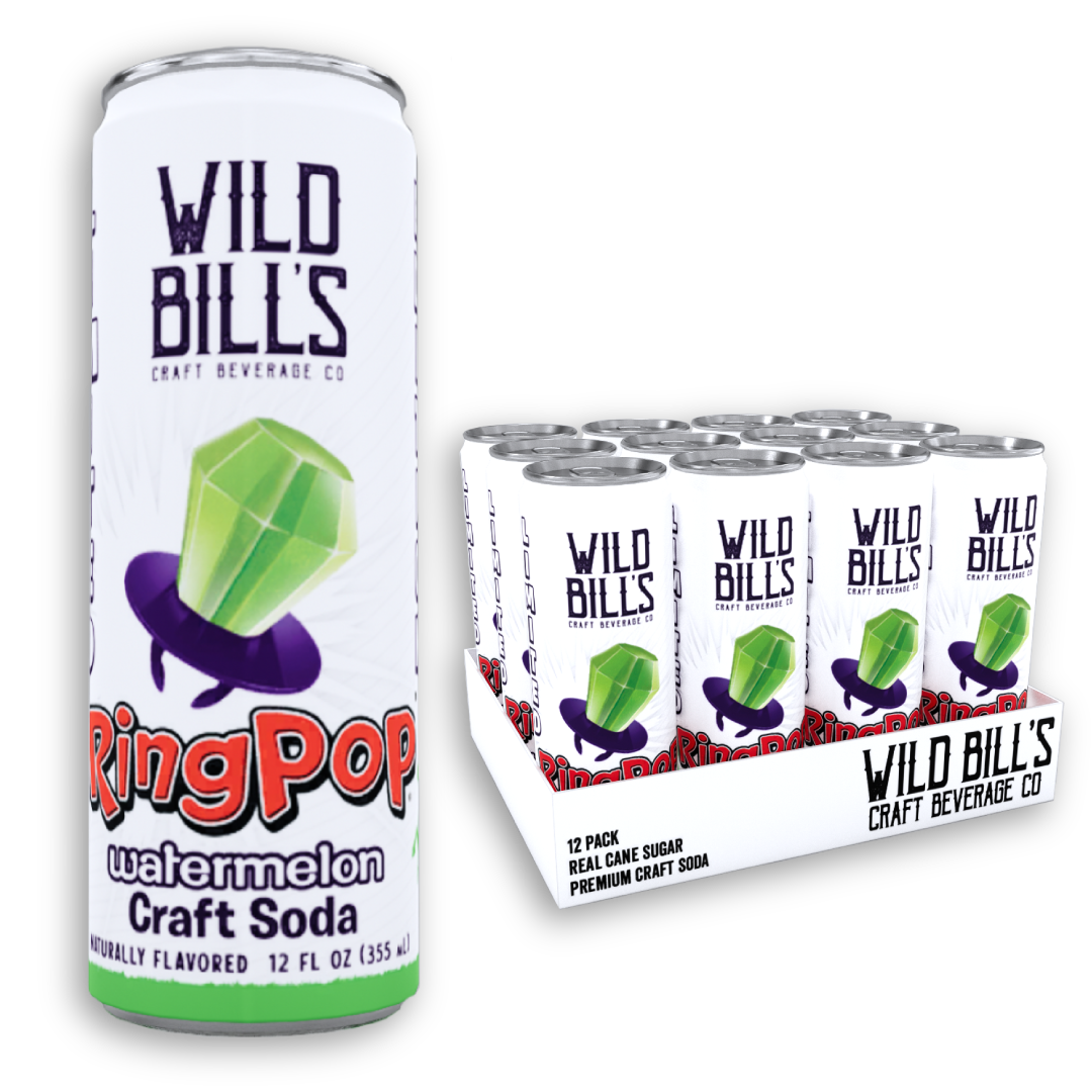 Ring Pop Soda Watermelon Pure Cane Sugar, Cans