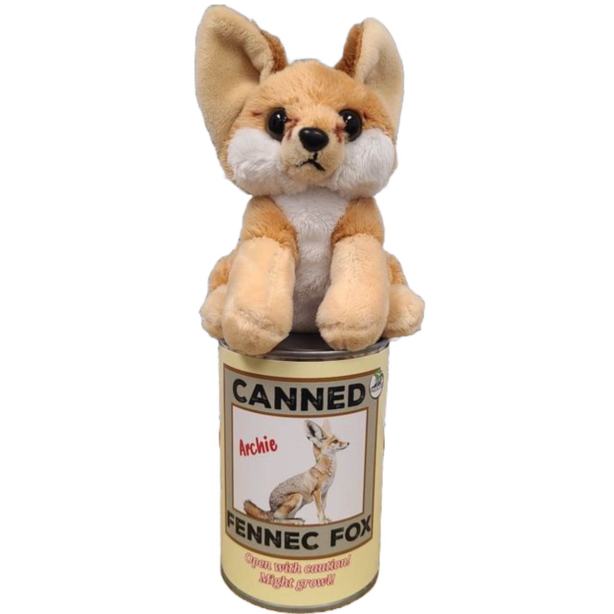Canned Fennec Fox | Stuffed Animal Plush w/Jokes | Gifts