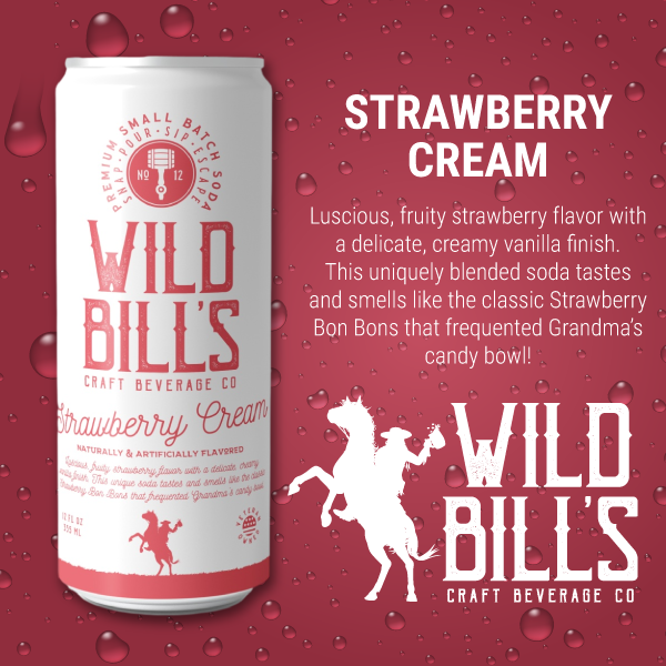 Strawberry Cream - Premium Cane Sugar Soda, Cans