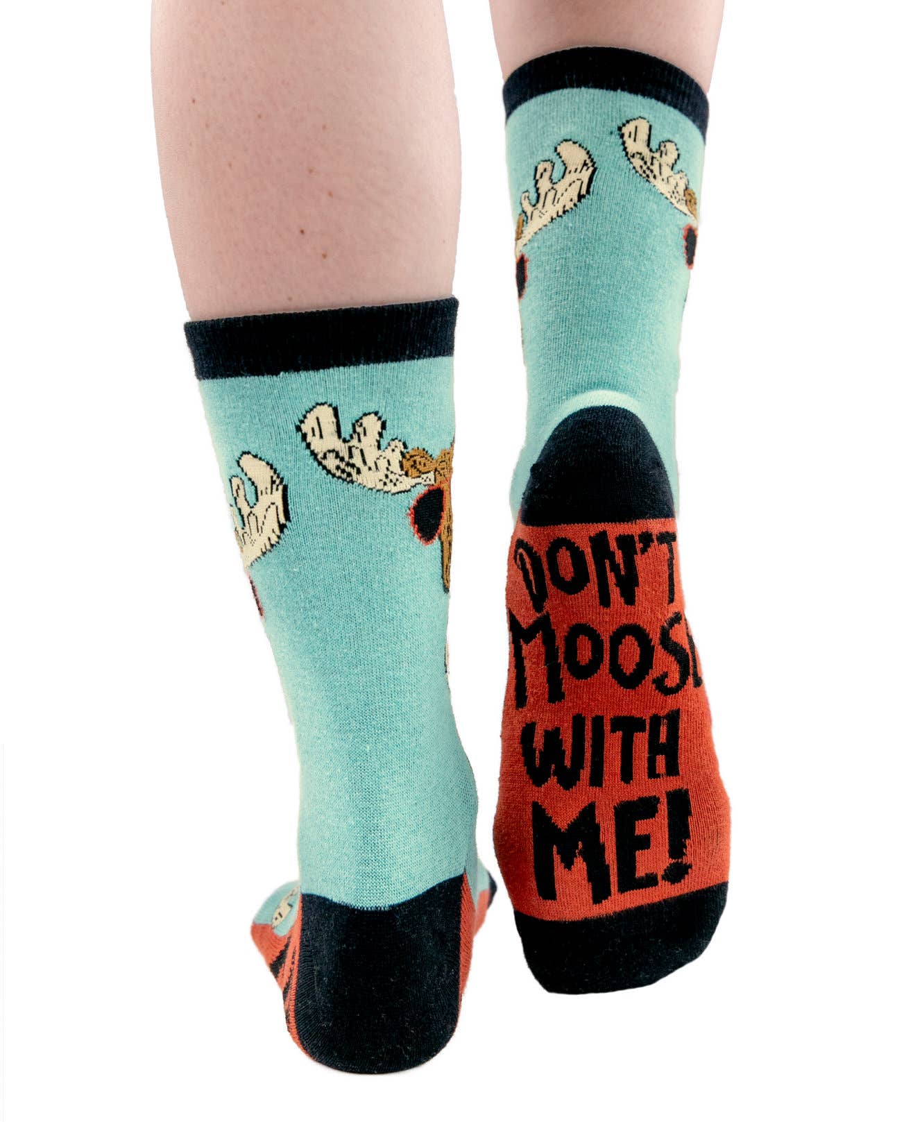 Don't Moose With Me Blue Crew Socks