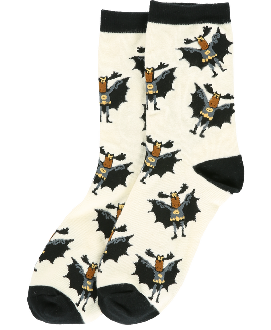 Bat Moose Crew Socks