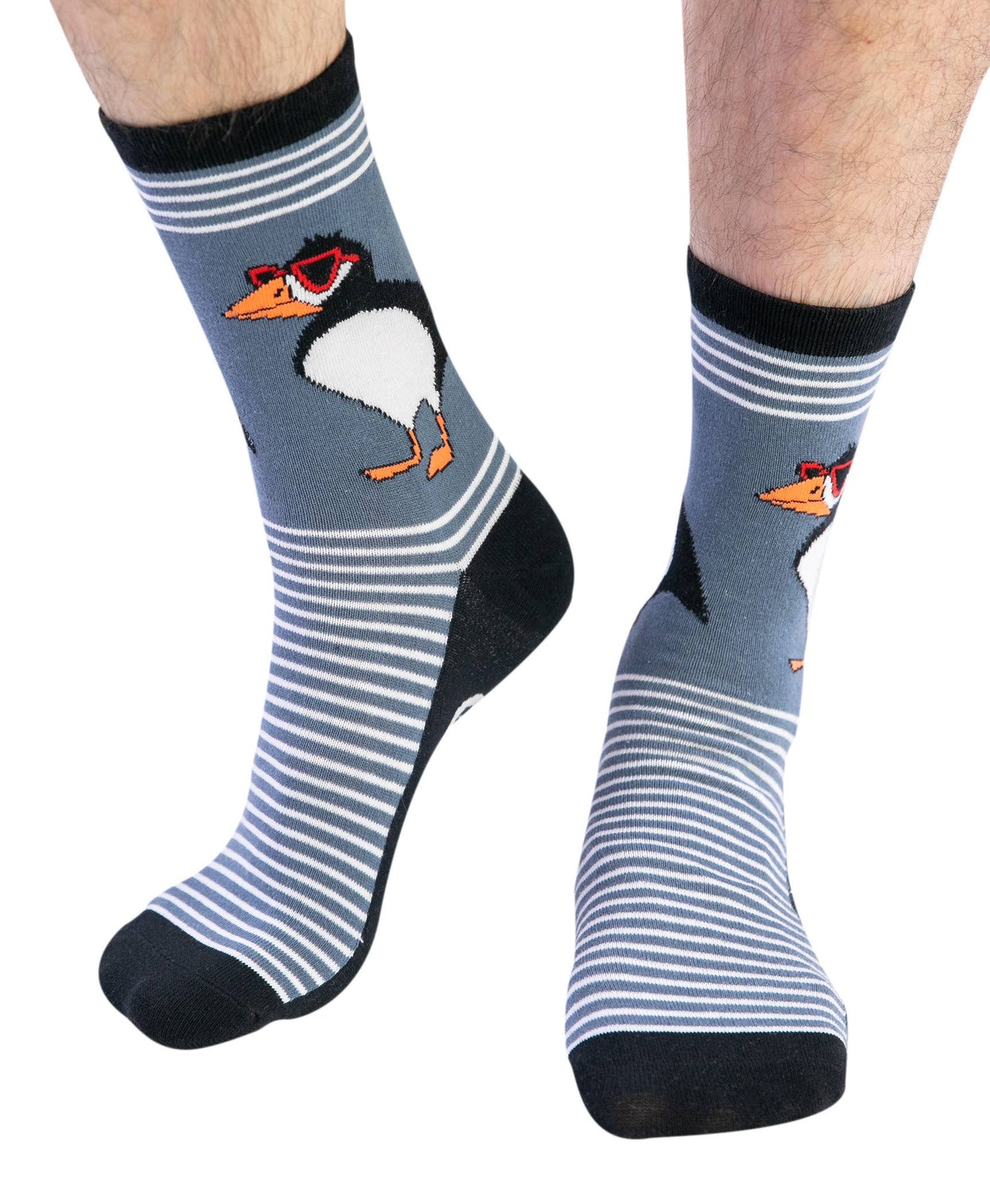 Stud Puffin Blue Adult Crew Socks