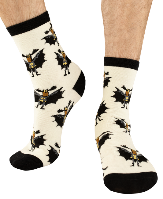 Bat Moose Crew Socks