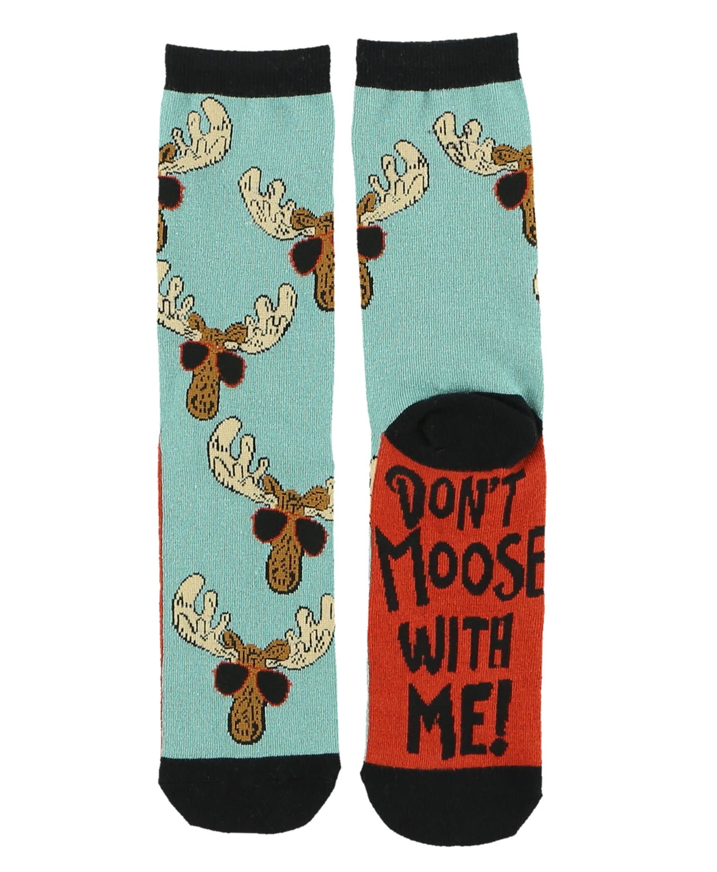 Don't Moose With Me Blue Crew Socks