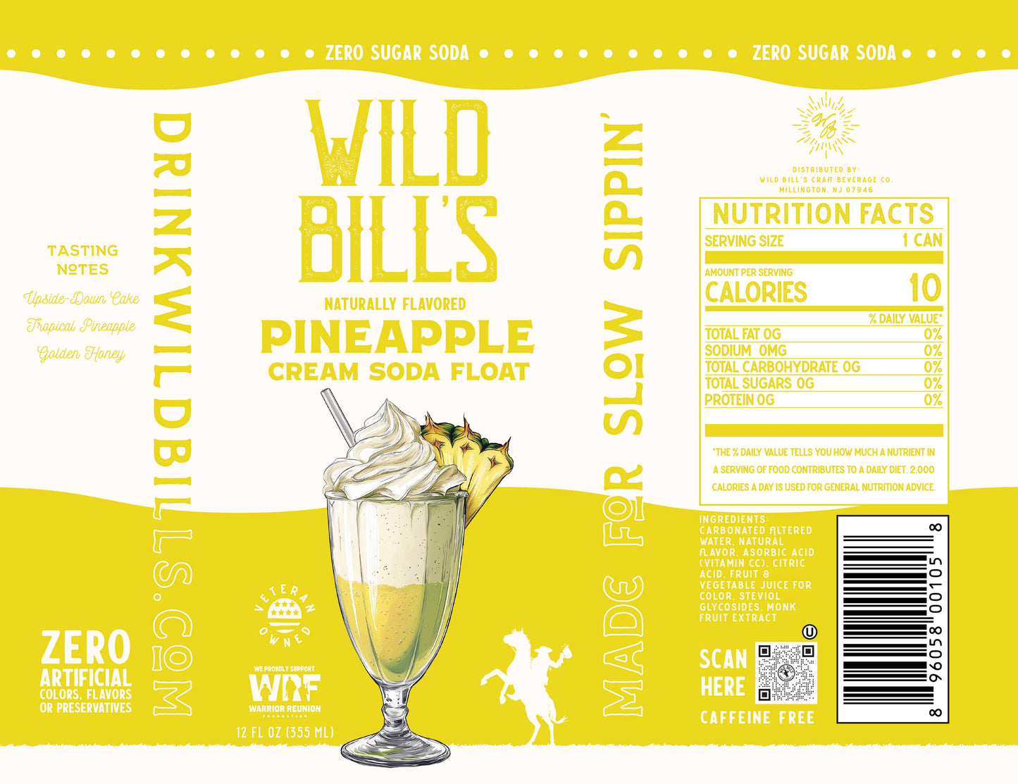 Pineapple - Zero Sugar Soda, Clean Ingredients, Cans