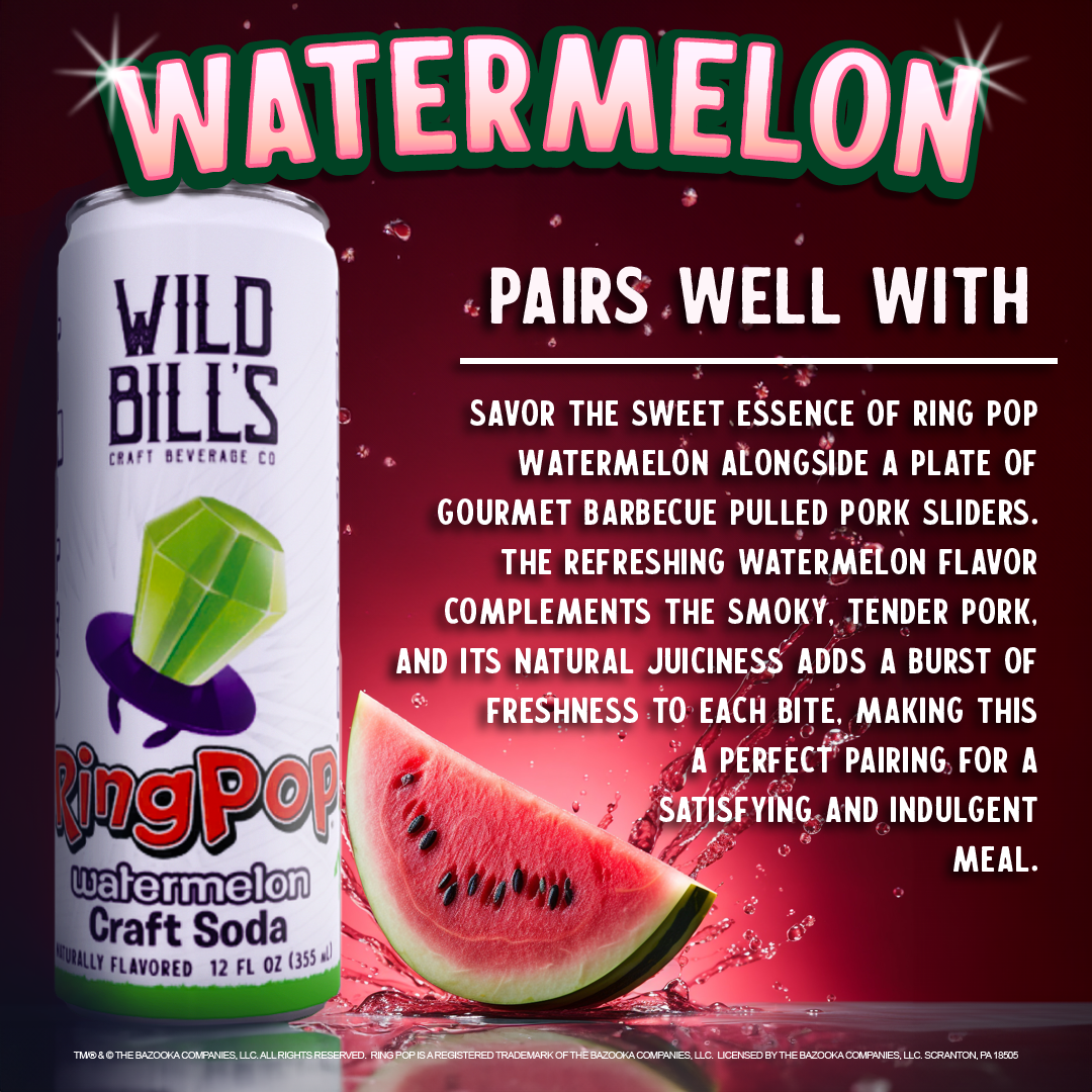 Ring Pop Soda Watermelon Pure Cane Sugar, Cans