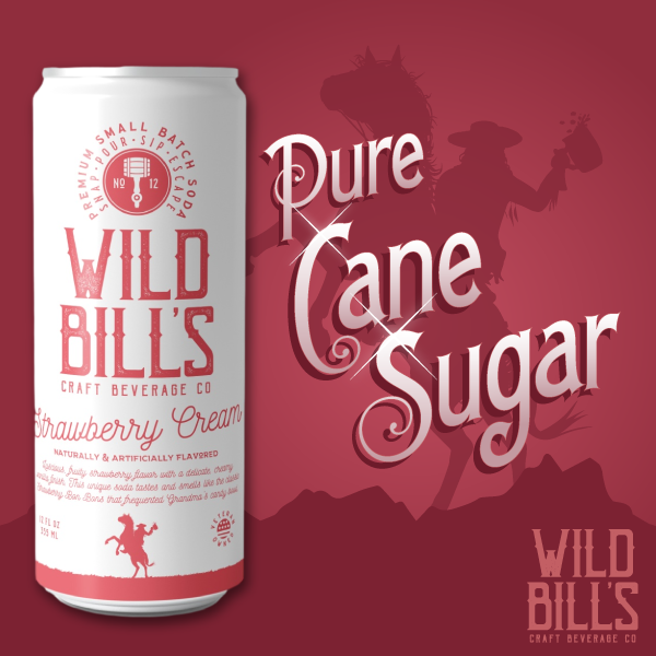 Strawberry Cream - Premium Cane Sugar Soda, Cans