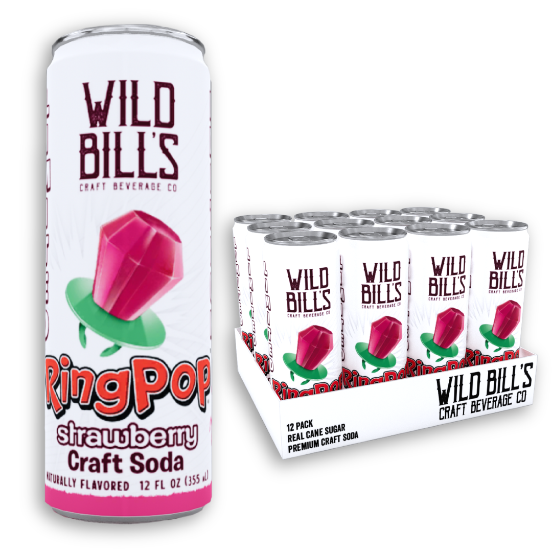 Ring Pop Soda Strawberry Pure Cane Sugar, Cans