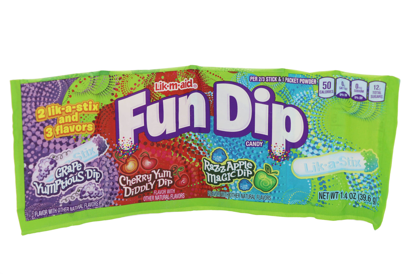 Fun Dip candy package with colorful design on a white background