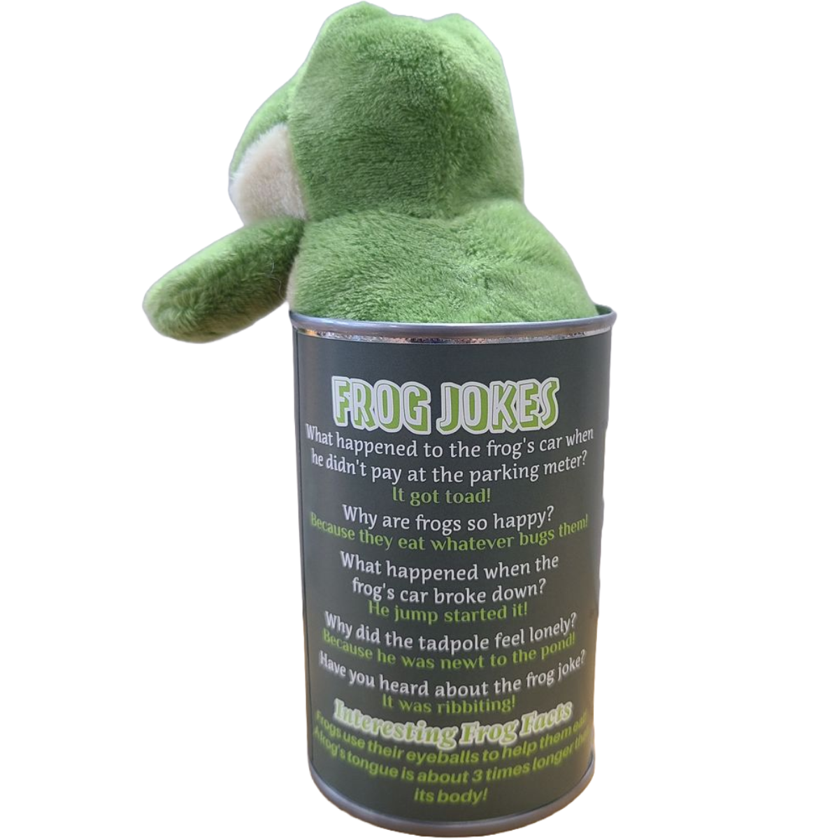 Lily the Canned Frog Stuffed Animal Plush w/Funny Jokes
