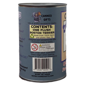 Winston the Canned Boston Terrier Dog | Stuffed Animal Plush w/Jokes