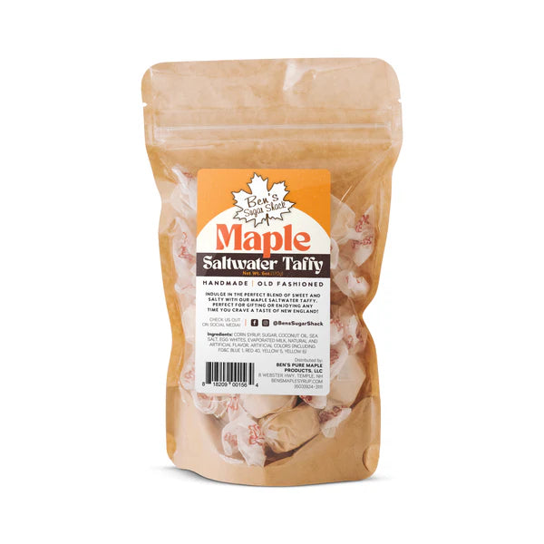 Old-Fashioned Maple Taffy 6oz - Sweet & Chewy Saltwater Taffy