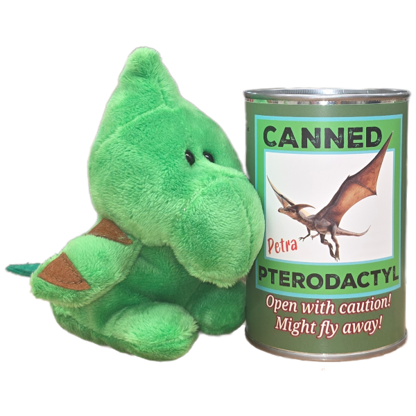 Petra the Canned Pterodactyl | Stuffed Animal Plush w/Jokes