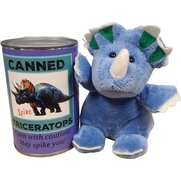 Spike the Canned Triceratops | Stuffed Animal Plush w/Jokes