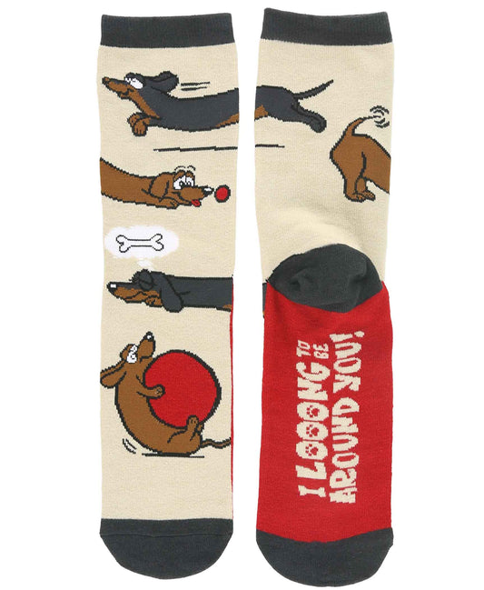 Long to Bed Dachshund Dog Crew Socks