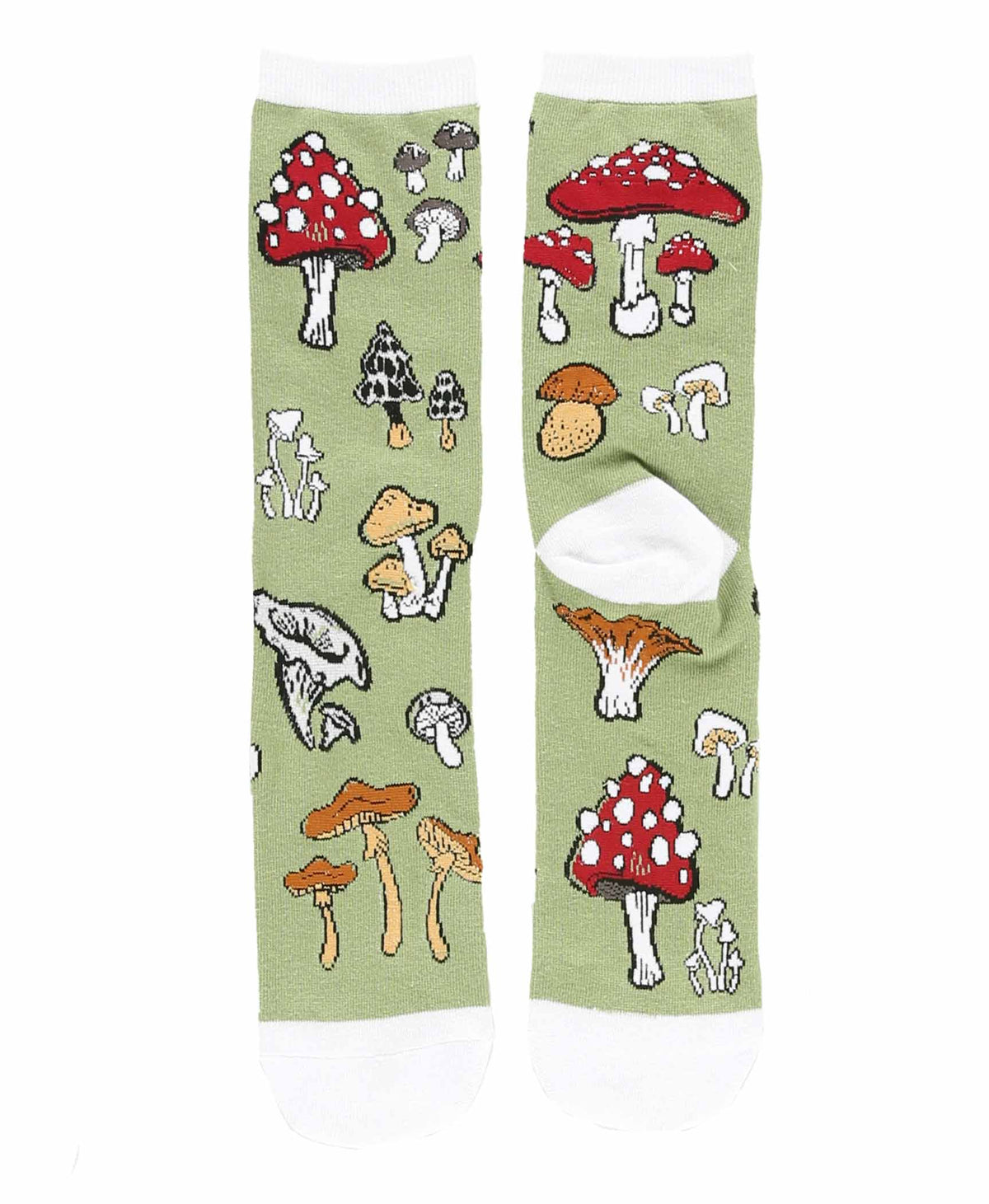 Lazy One Mushroom novelty crew socks with an allover mushroom design.