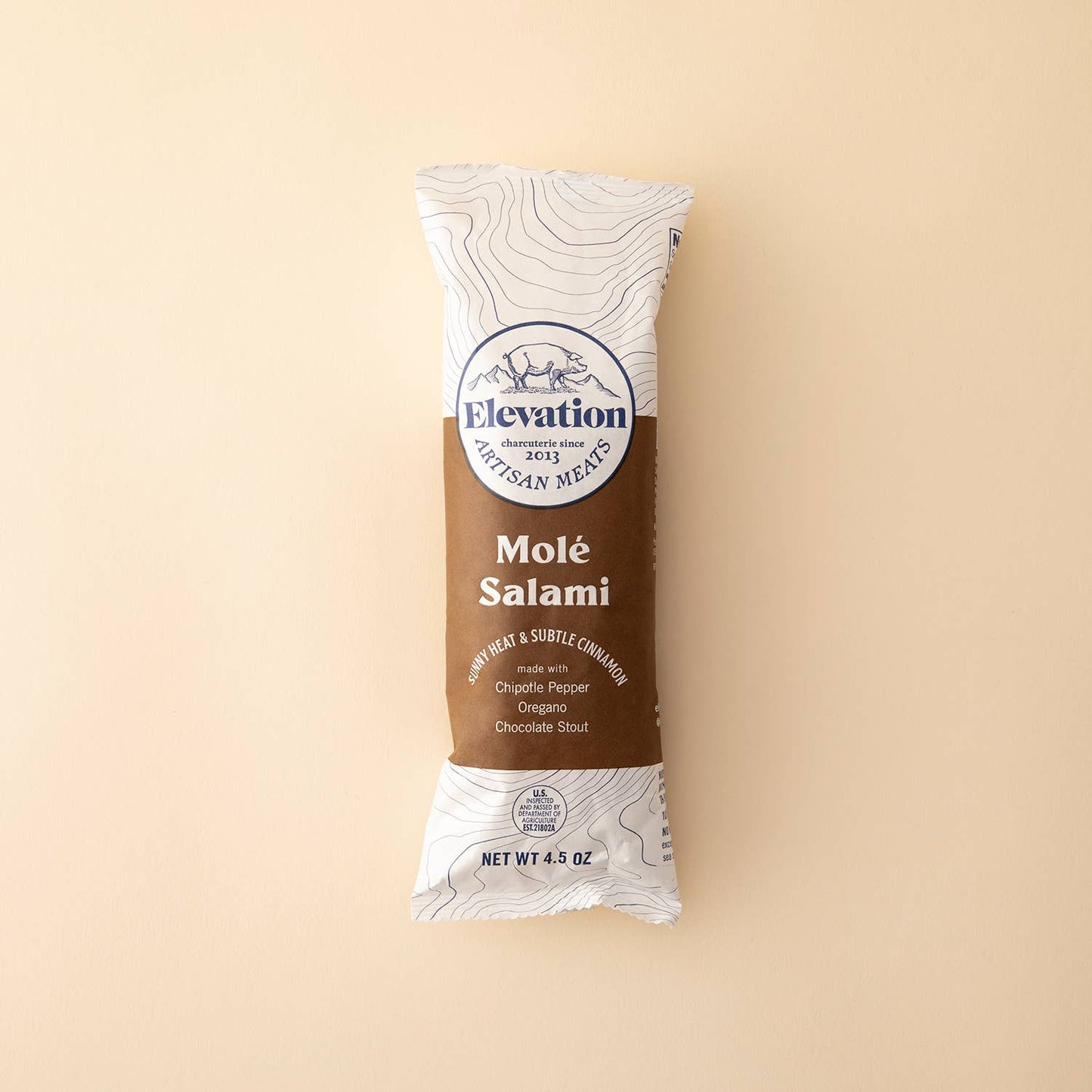 Elevation Artisan Meats  4.5 oz Mole Salami