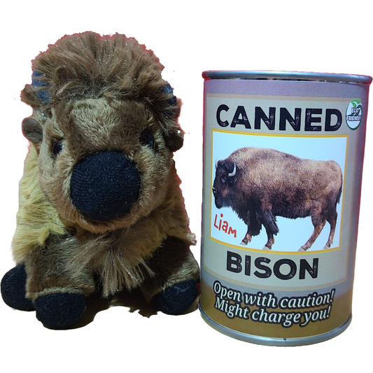 Liam the Canned Bison | Stuffed Animal Plush w/Jokes