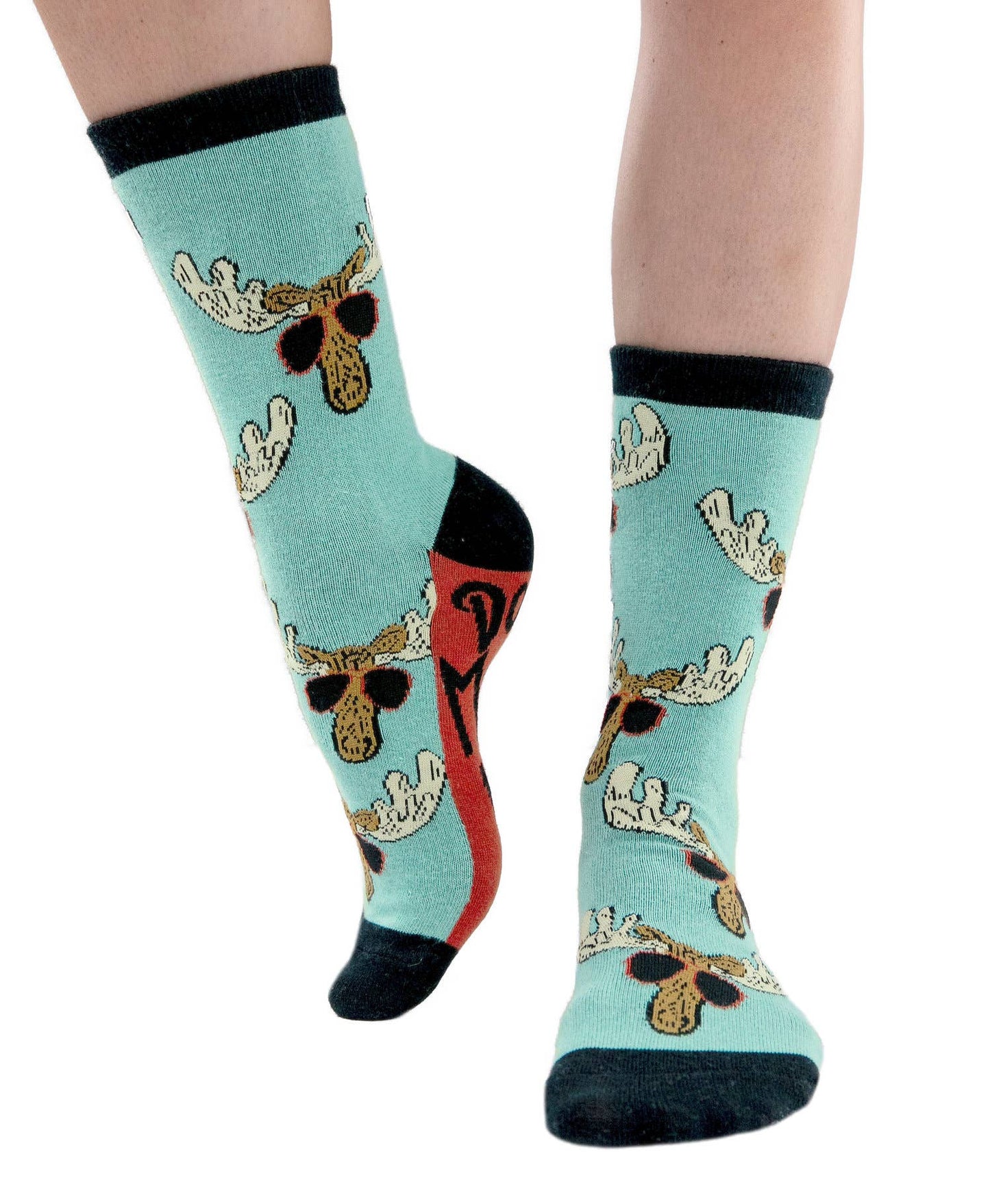 Don't Moose With Me Blue Crew Socks