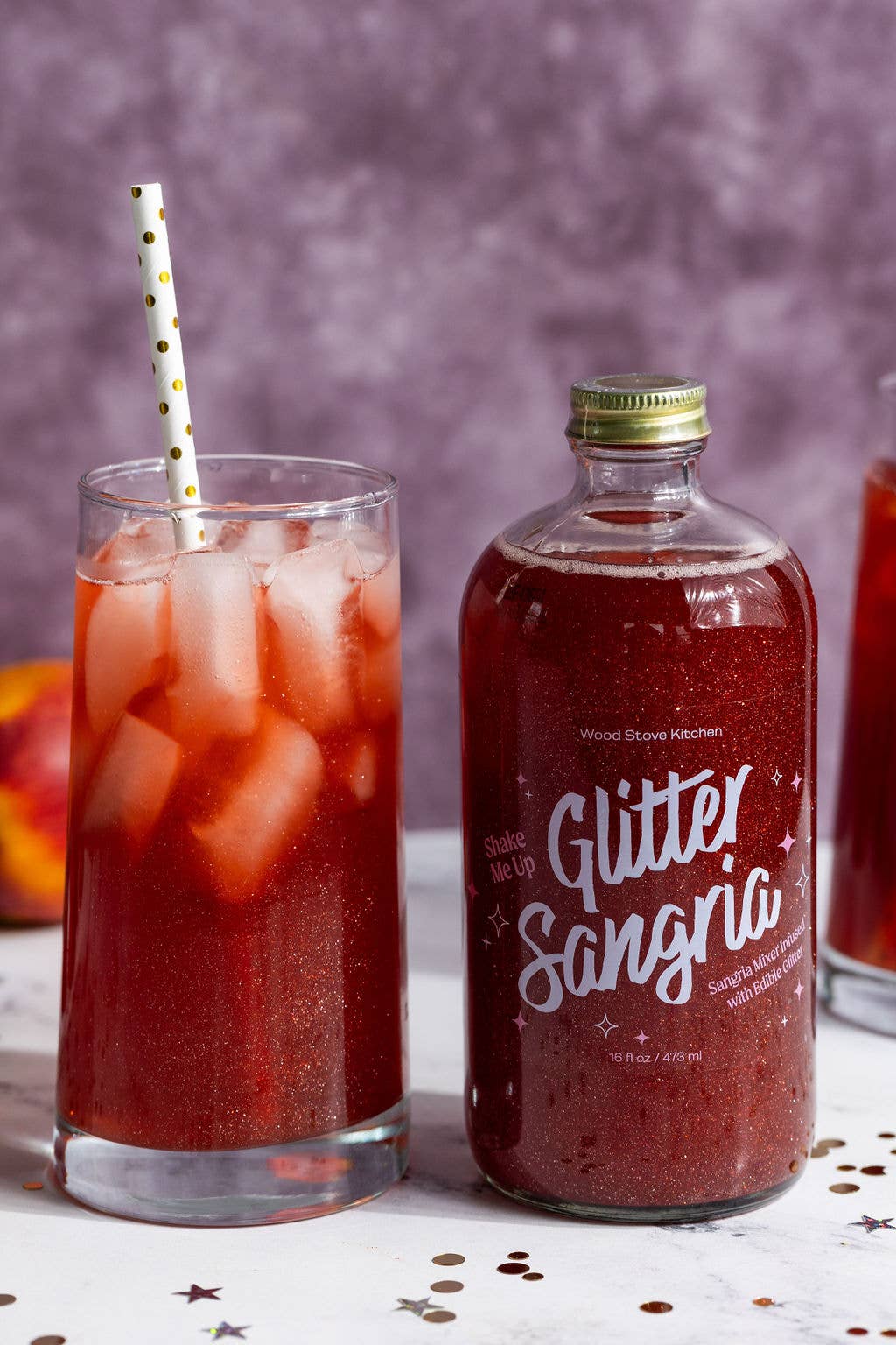 Glitter Sangria Non-Alcoholic Cocktail Mocktail Mix Syrup, 16 fl oz