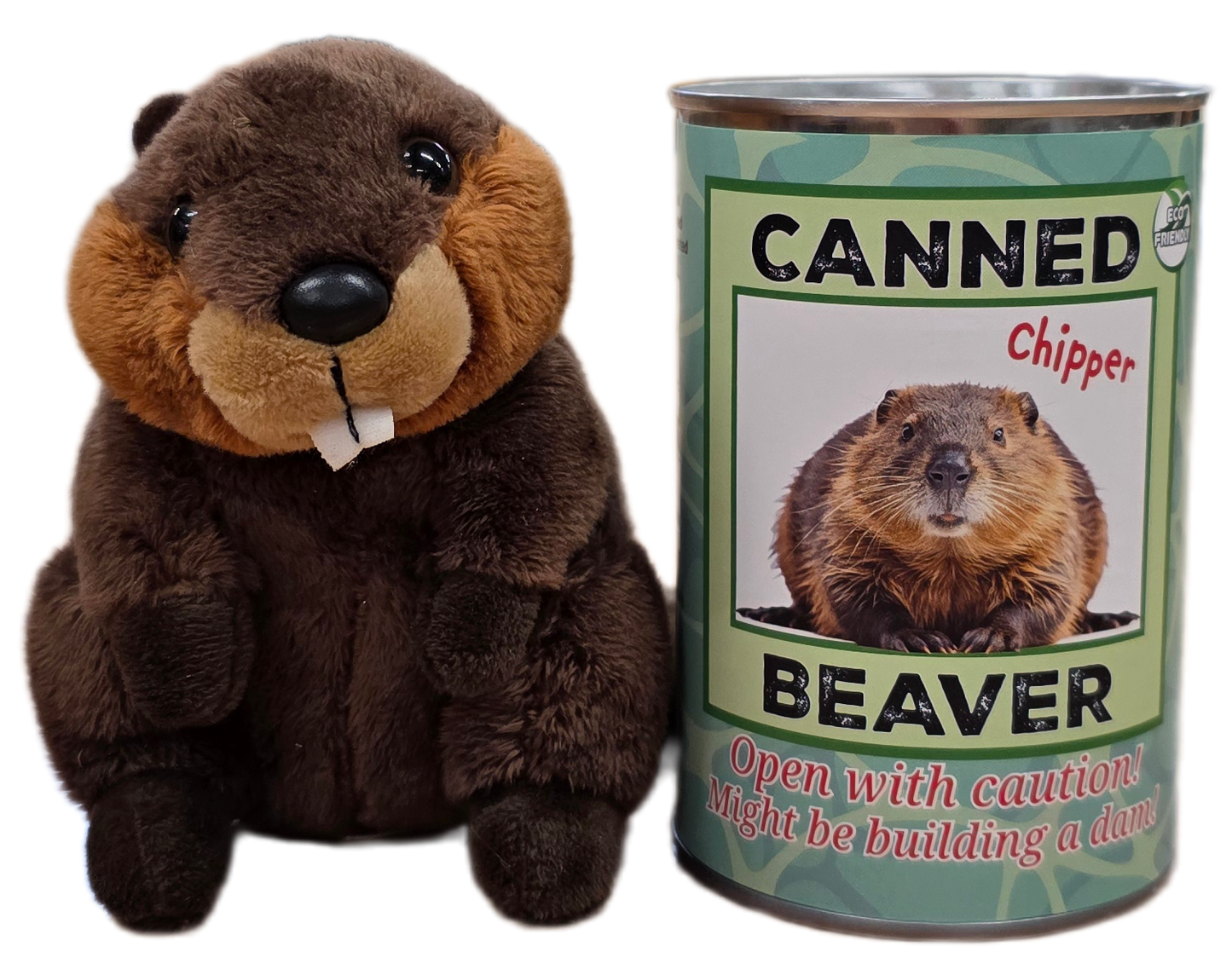 Chipper the Canned Beaver | Stuffed Animal Plush w/Jokes