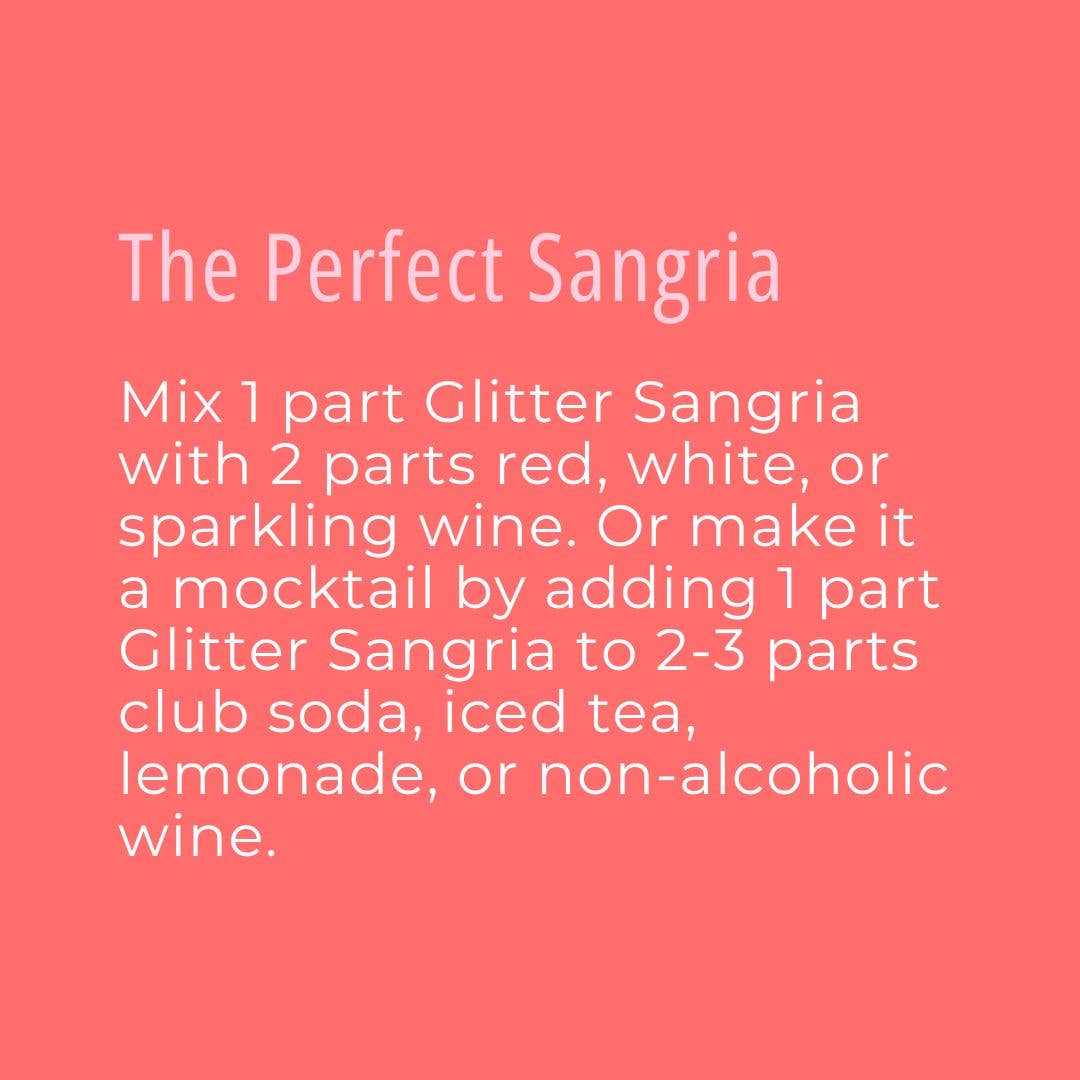 Glitter Sangria Non-Alcoholic Cocktail Mocktail Mix Syrup, 16 fl oz