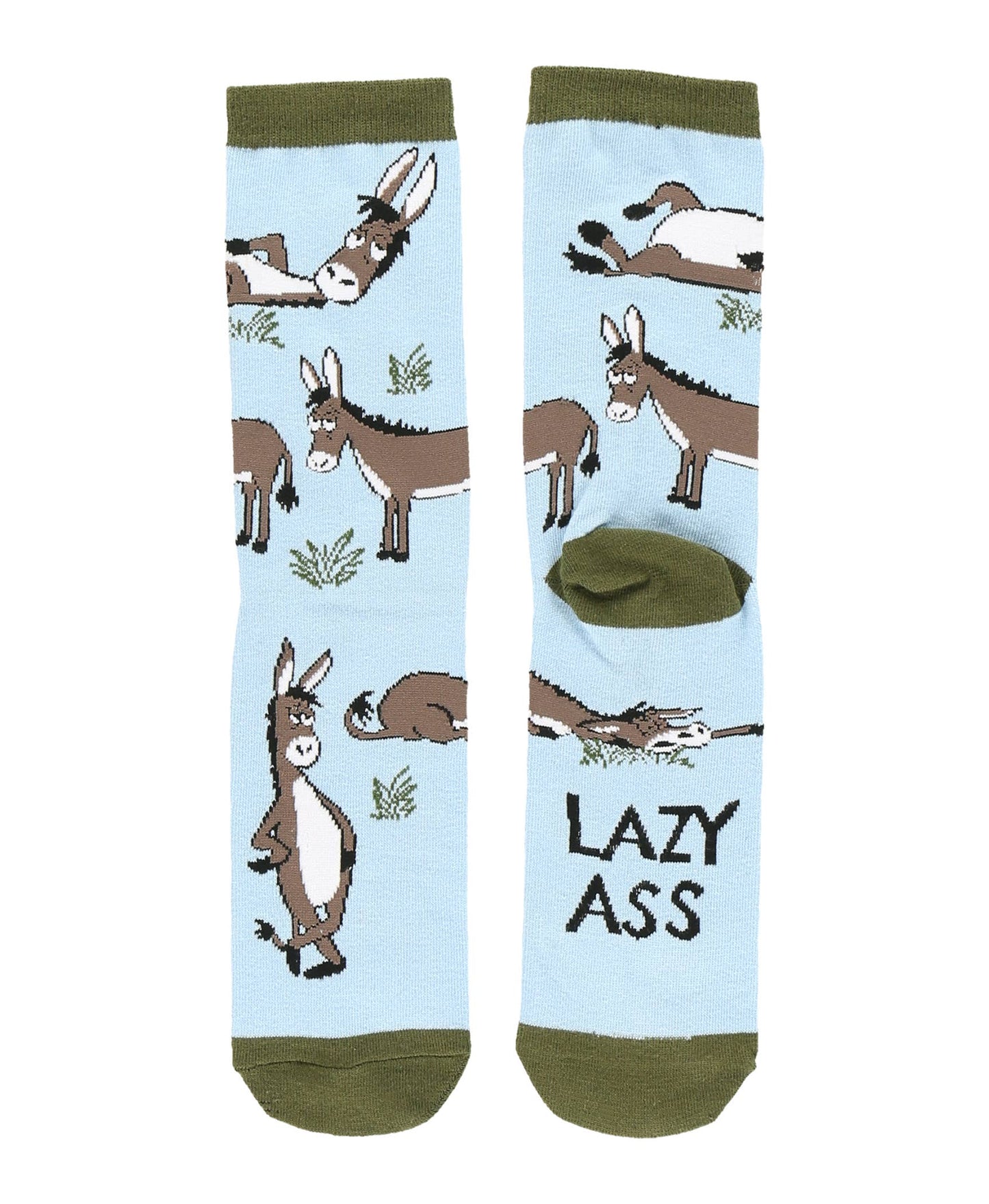 Lazy Ass Blue Crew Socks