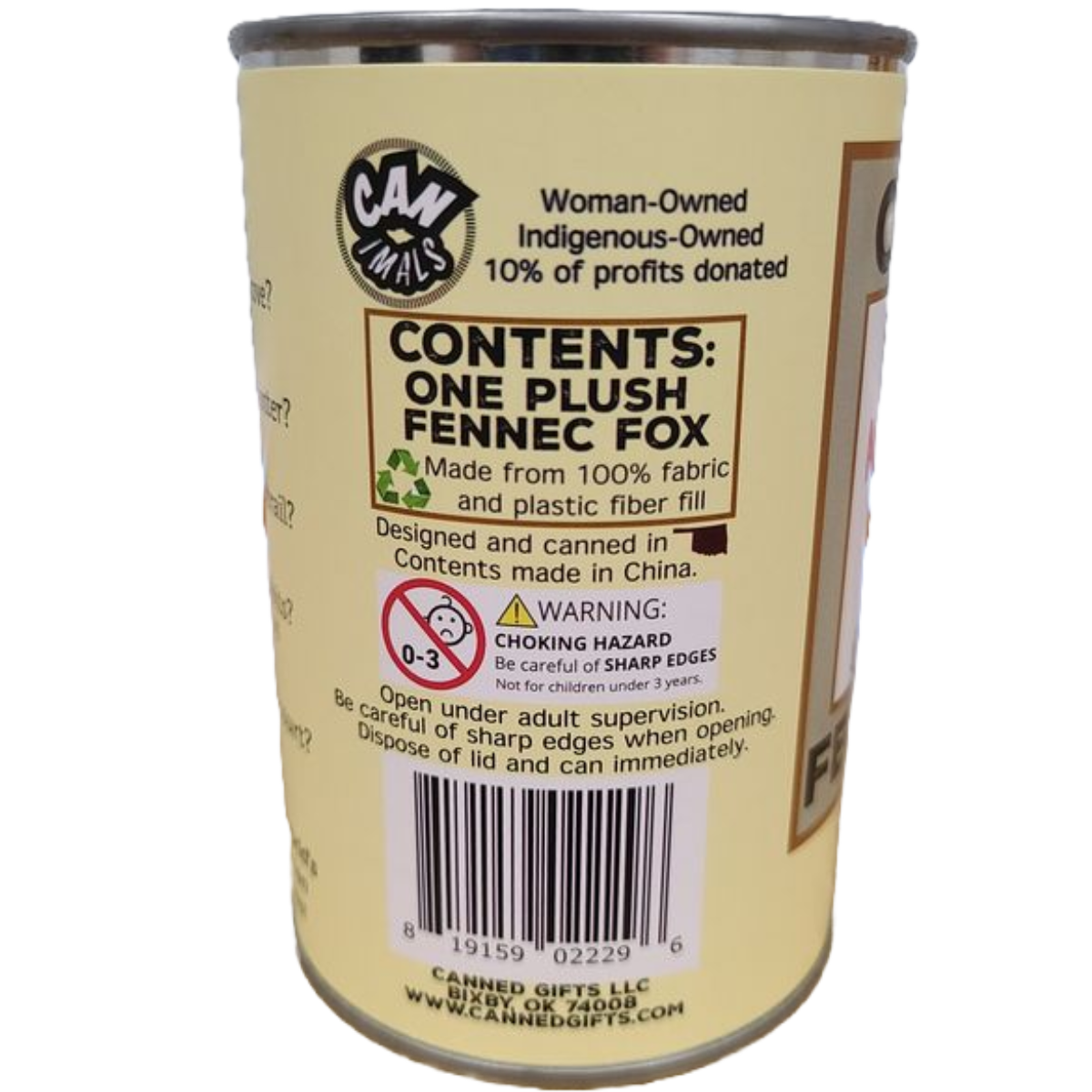 Canned Fennec Fox | Stuffed Animal Plush w/Jokes | Gifts