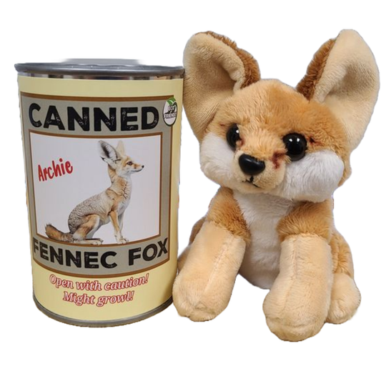 Canned Fennec Fox | Stuffed Animal Plush w/Jokes | Gifts
