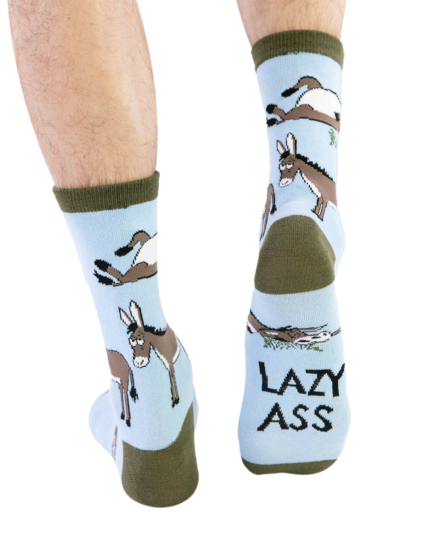 Lazy Ass Blue Crew Socks