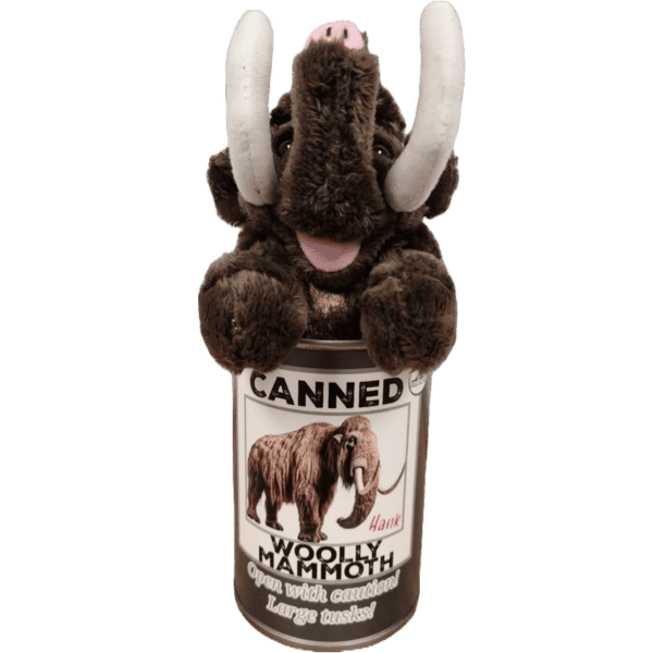 Hank the Canned Woolly Mammoth | Stuffed Animal Plush w/Jokes