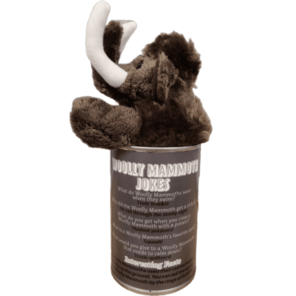 Hank the Canned Woolly Mammoth | Stuffed Animal Plush w/Jokes